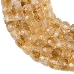 Heated Natural Citrine Beads Strands&nbsp;G-B175-C06-6x6mm