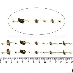 Handmade Natural Unakite Chip Beaded Chains&nbsp;CHC-F020-09G-01