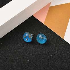 Half Round Resin Stud Earring&nbsp;EJEW-JE04317