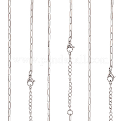 10Pcs 667 Stainless Steel Paperclip Chain Necklaces&nbsp;NJEW-BBC0001-48A-P