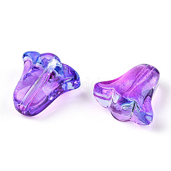 Spray Painted Transparent Glass Beads&nbsp;GLAA-D006-20B