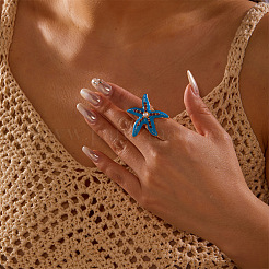 Alloy Enamel & Rhinestone Finger Rings&nbsp;WG0A593-02