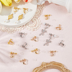 18Pcs 3 Colors Brass Clip-on Earring Findings&nbsp;KK-SC0006-61A