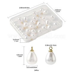 24Pcs ABS Plastic Imitation Pearl Pendants&nbsp;KK-FS0001-77