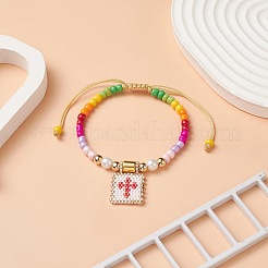 Glass Seed Braided Bead Bracelet&nbsp;BJEW-MZ00025-02