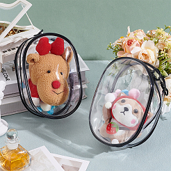 Oval Rectangle Transparent PVC Plastic Storage Zipper Bags&nbsp;ABAG-WH0040-39A