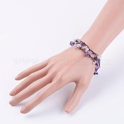 Adjustable Natural Gemstone Multi-strand Bracelets&nbsp;BJEW-JB03232