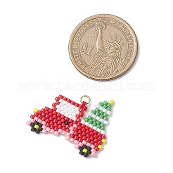 Christmas MIYUKI Delica Glass Seed Beaded Car & Christmas Tree Pendants&nbsp;PALLOY-MZ01072