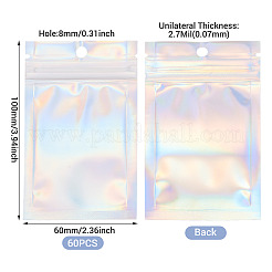 60Pcs Rectangle Zip Top Plastic Glitter Holographic Bags&nbsp;OPP-TA0001-23