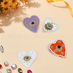 4Pcs 4 Colors Felt & Resin Thread Iron on/Sew On Patches&nbsp;PATC-MA0001-48