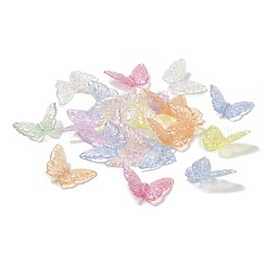 UV Plating Transparent Rainbow Iridescent Acrylic Beads&nbsp;LACR-R001-09A