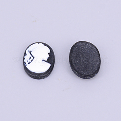 Resin Cameo Lady Head Cabochons&nbsp;CRES-WH0002-01A