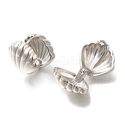 Rack Plating Shell Shape Brass Hoop Earrings&nbsp;EJEW-H016-34P