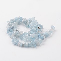 Chip Natural Aquamarine Bead Strands&nbsp;G-M349-12