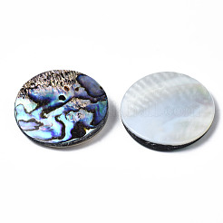 Natural Abalone Shell/Paua Shell Cabochons&nbsp;SSHEL-N034-85