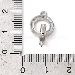 Brass Micro Pave Clear Cubic Zirconia Fold Over Clasps&nbsp;KK-G505-12P