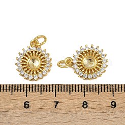 Brass Micro Pave Cubic Zirconia Pendants&nbsp;KK-I358-027G