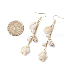 2Pair 304 Stainless Steel Star & Turtle Dangle Earrings&nbsp;EJEW-JE06400