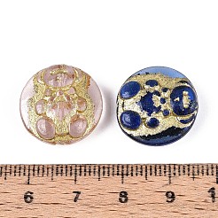 Flat Round with Bear Glass Beads&nbsp;GLAA-T025-64M