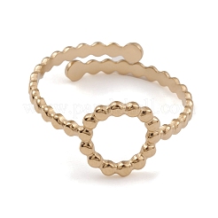Ion Plating(IP) 304 Stainless Steel Hollow Ring Cuff Rings for Women&nbsp;RJEW-G285-74G