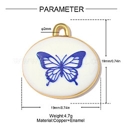Printed Brass with Enamel Pendants&nbsp;KK-OY001-69G
