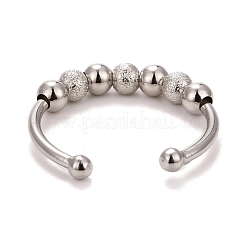 Brass Rotating Beaded Cuff Rings&nbsp;RJEW-F120-01P