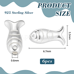 6Pcs 925 Sterling Silver Beads&nbsp;STER-PH0004-80
