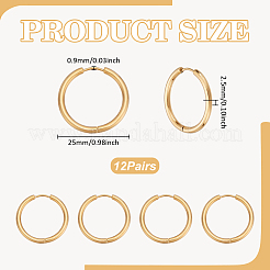 12Pairs 304 Stainless Steel Huggie Hoop Earrings&nbsp;EJEW-UN0003-14
