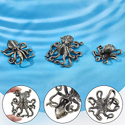 3Pcs 3 Styles Brass Octopus Display Decorations&nbsp;DJEW-SP0001-45