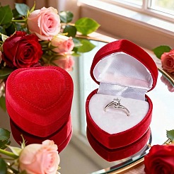 Valentine's Day Velvet Ring Storage Boxes&nbsp;AJEW-CL0004-89B