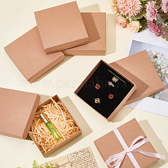 6Pcs Square Kraft Paper Jewelry Boxes&nbsp;CBOX-CN0001-02