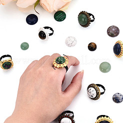 Adjustable Alloy & Iron & Rhinestone Bezel Cup Ring Base with Rotatable Tray&nbsp;MAK-T012-15S