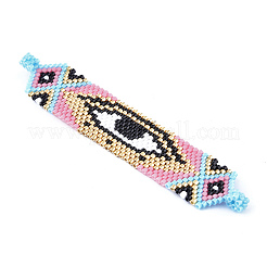 Handmade Seed Beads Links Connectors&nbsp;SEED-I012-21B