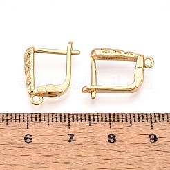 Brass Micro Pave Cubic Zirconia Hoop Earring Finding&nbsp;KK-N261-40G
