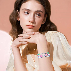 DIY Polymer Clay & Acrylic Beads Bracelets Making Kits&nbsp;DIY-YW0011-41