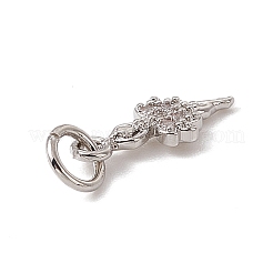Brass Micro Pave Cubic Zirconia Charms&nbsp;ZIRC-F132-11P