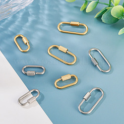8Pcs 4 Styles 304 Stainless Steel Screw Carabiner Lock Charms&nbsp;STAS-TA0005-52