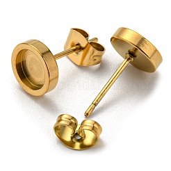 Ion Plating(IP) 304 Stainless Steel Stud Earring Settings&nbsp;STAS-L219-02C-G