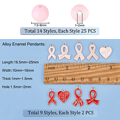 DIY Breast Cancer Awareness Ribbon Jewelry Making Findings Kits&nbsp;DIY-PH0013-53