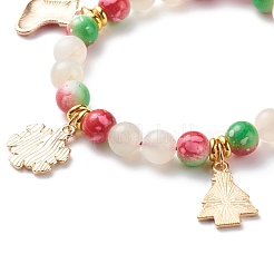 Christmas Tree & Snowflake & Snowman Charm Bracelet&nbsp;BJEW-JB08663