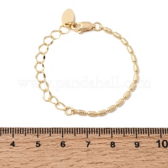 Brass Column Link Chain Bracelet Making&nbsp;AJEW-B189-01G