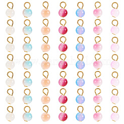 140Pcs 7 Colors Baking Paint Imitation Jade Glass Charms&nbsp;PALLOY-TAC0286