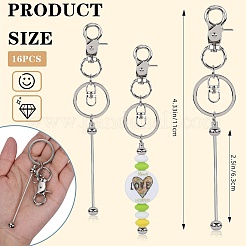16Pcs Alloy Beadable Bar Keychain for DIY Crafts Jewelry Making&nbsp;KEYC-SZ0001-17P