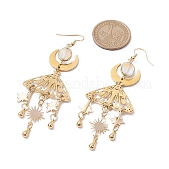 201 Stainless Steel Moth Pendants Dangle Earrings&nbsp;EJEW-TA00451