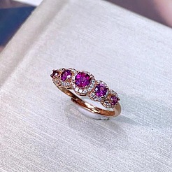 Flat Round Natural Garnet Finger Rings&nbsp;FS-WG33969-01