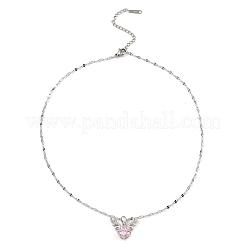 Deer Platinum Brass Micro Pave Cubic Zirconia Pendant Necklaces&nbsp;NJEW-E105-16P