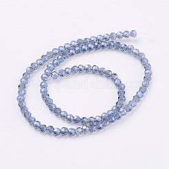 Faceted(32 Facets) Round Electroplate Glass Beads Strands&nbsp;X-EGLA-D021-59