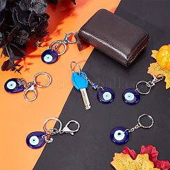 6Pcs 6 Style Lampwork Keychain&nbsp;KEYC-GA0001-07