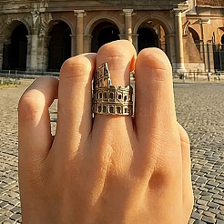 Alloy Rome Colosseum Cuff Open Rings for Unisex&nbsp;WGFCB7F-01