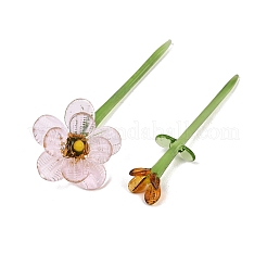 Handmade Lampwork Birthday Flower & Vase Set for Tabletop Display&nbsp;LAMP-D007-002J